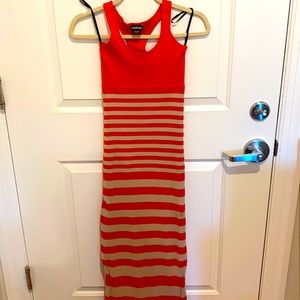 BEBE Striped Maxi Dress